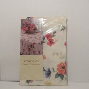 Swiss Alps Fabric Tablecloth, 60"x104" Oblong, 100% Textured Polyester